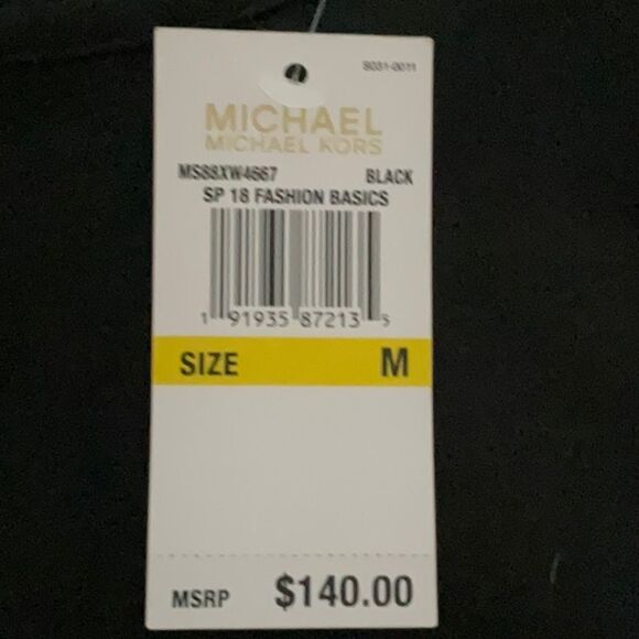 MICHAEL KORS NWT BLACK DRESS SIZE MEDIUM BELL SLEEVES CUT OUT DETAIL - Picture 4 of 14